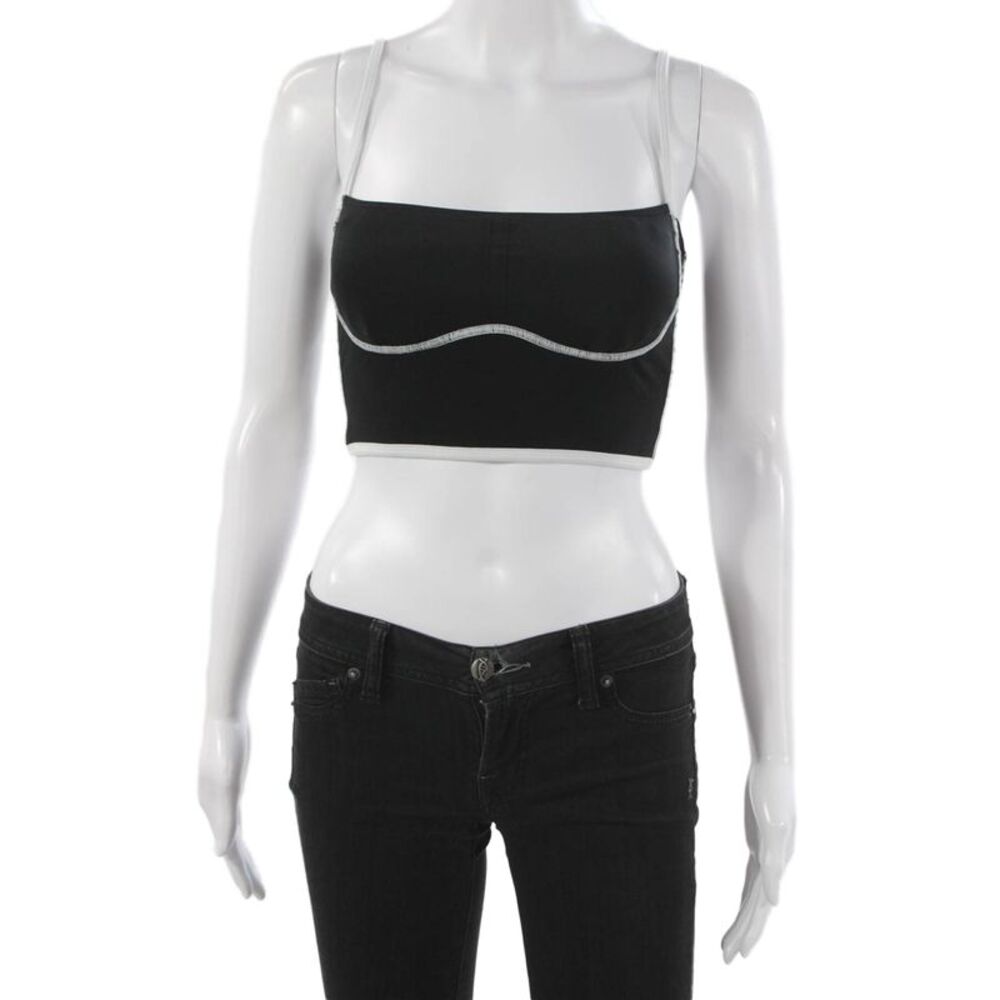 Alo Womens Pullover Sports Bra Black White Size Extra Small